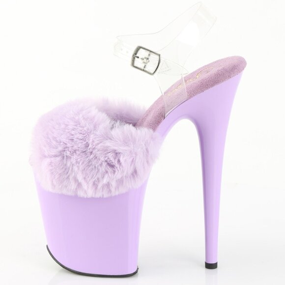 Platform Peep Toe Fur High Heel Shoes - Picture 1 of 5